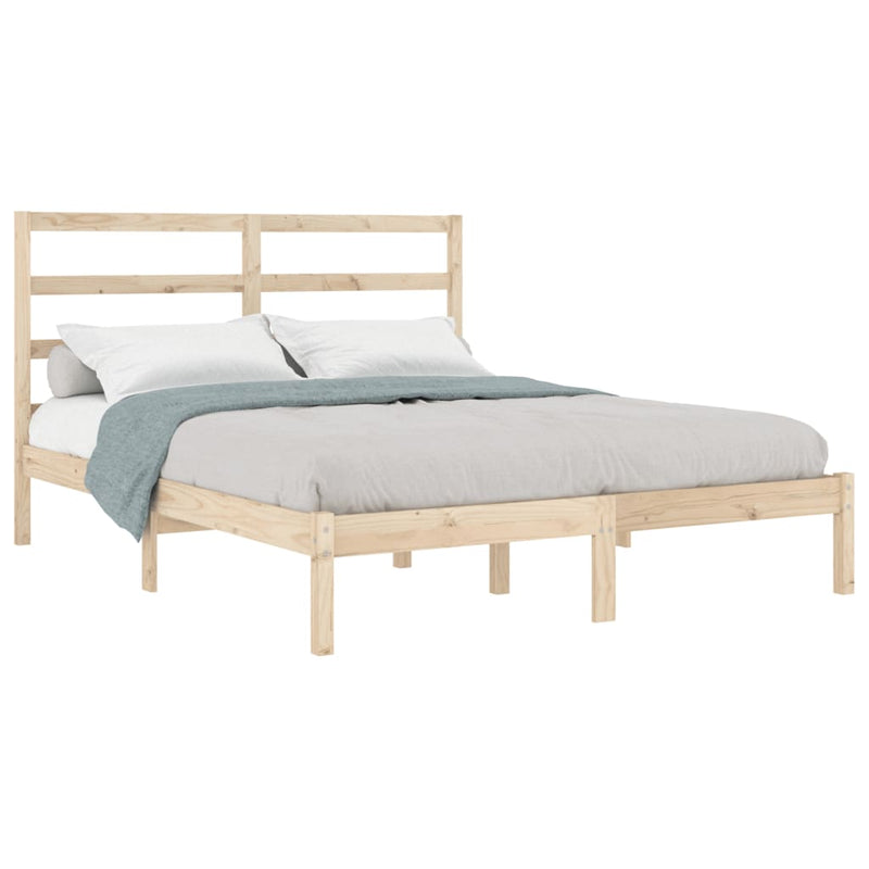 vidaXL Bed Frame without Mattress Black 150x200 cm Solid Wood