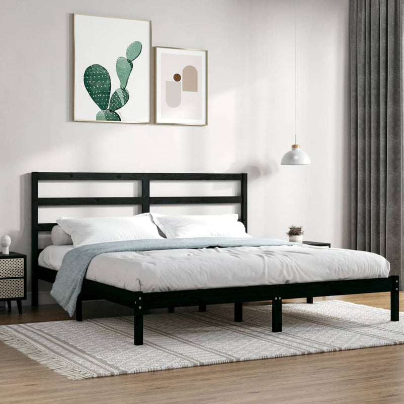 vidaXL Bed Frame without Mattress White 183x203 cm King Solid Wood