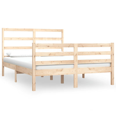 vidaXL Bed Frame without Mattress White Solid Wood Pine 150x200 cm