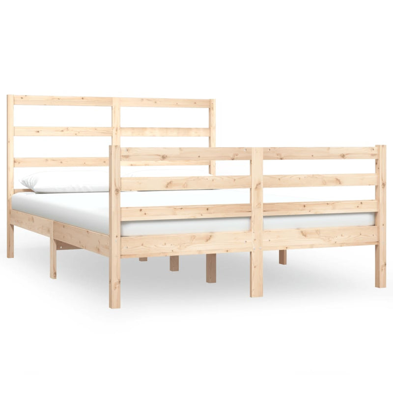 vidaXL Bed Frame without Mattress White Solid Wood Pine 150x200 cm