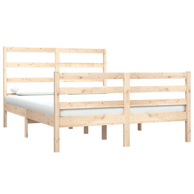 vidaXL Bed Frame without Mattress White Solid Wood Pine 150x200 cm