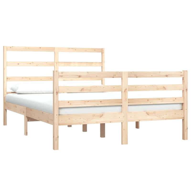 vidaXL Bed Frame without Mattress White Solid Wood Pine 150x200 cm