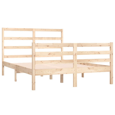 vidaXL Bed Frame without Mattress White Solid Wood Pine 150x200 cm