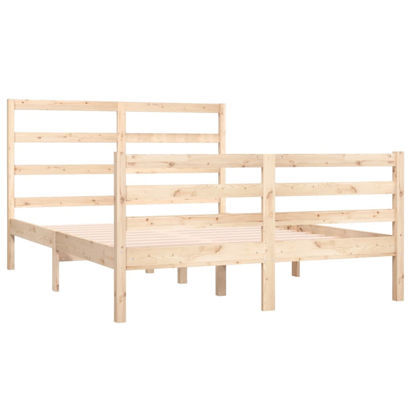 vidaXL Bed Frame without Mattress White Solid Wood Pine 150x200 cm