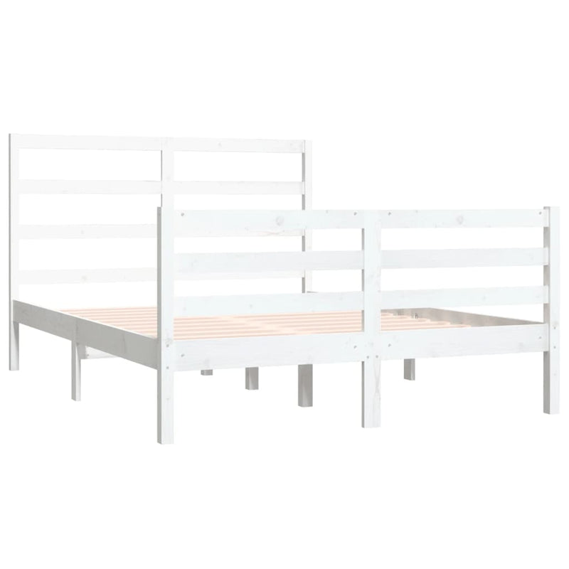vidaXL Bed Frame without Mattress White Solid Wood Pine 150x200 cm