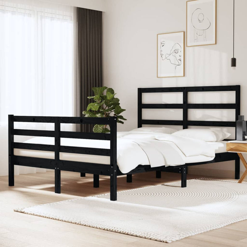 vidaXL Bed Frame without Mattress White Solid Wood Pine 150x200 cm
