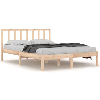 vidaXL Bed Frame without Mattress Black Solid Wood Pine 150x200 cm