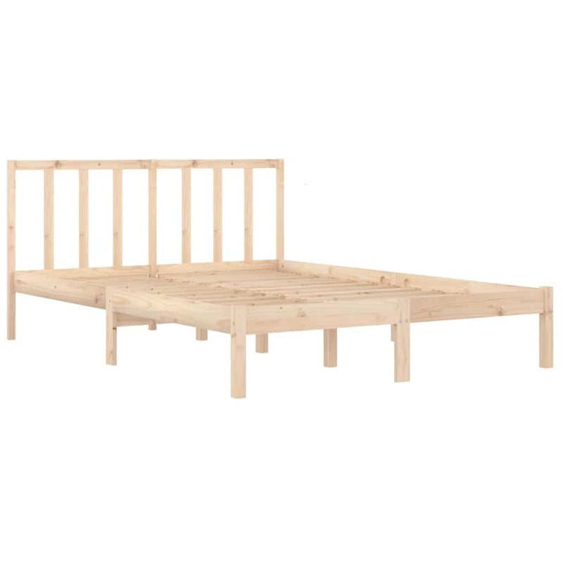 vidaXL Bed Frame without Mattress Black Solid Wood Pine 150x200 cm