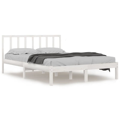 vidaXL Bed Frame without Mattress Black Solid Wood Pine 150x200 cm