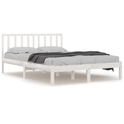 vidaXL Bed Frame without Mattress Solid Wood Pine 183x203 cm King