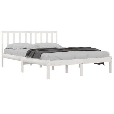 vidaXL Bed Frame without Mattress Solid Wood Pine 183x203 cm King