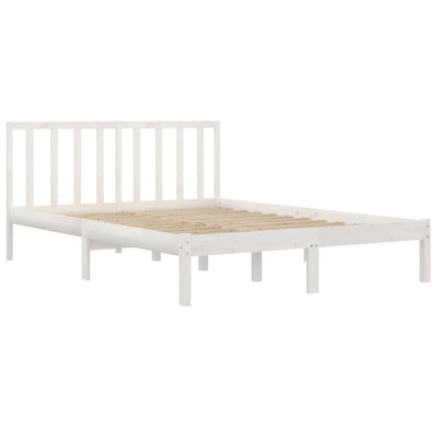 vidaXL Bed Frame without Mattress Solid Wood Pine 183x203 cm King