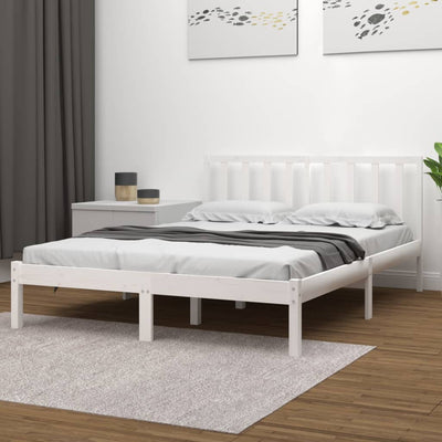 vidaXL Bed Frame without Mattress Solid Wood Pine 183x203 cm King
