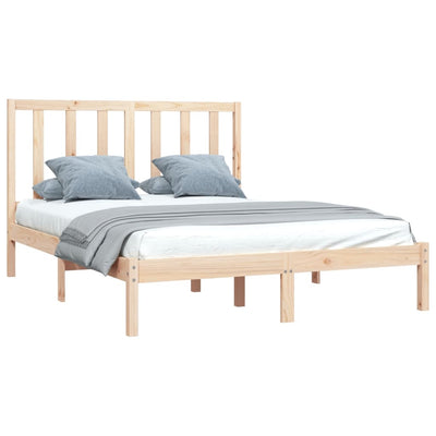 vidaXL Bed Frame without Mattress Black Solid Wood Pine 150x200 cm