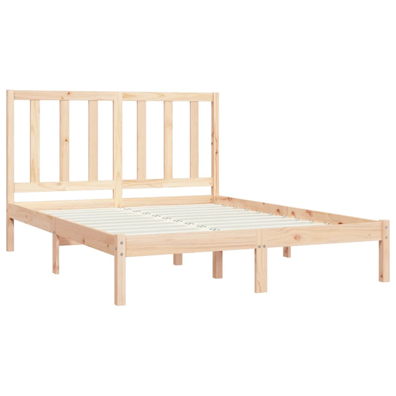vidaXL Bed Frame without Mattress Black Solid Wood Pine 150x200 cm