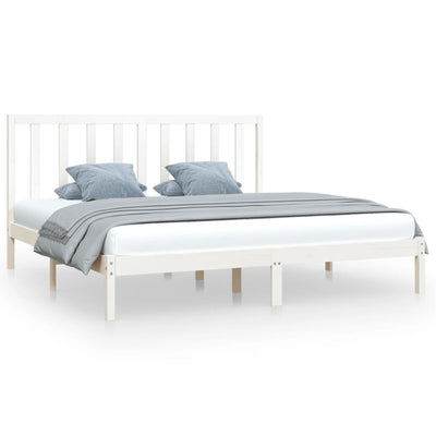 vidaXL Bed Frame without Mattress Solid Wood Pine 183x203 cm King