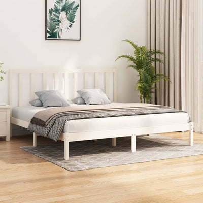 vidaXL Bed Frame without Mattress Solid Wood Pine 183x203 cm King