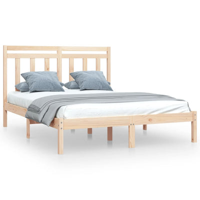vidaXL Bed Frame without Mattress Black 135x190 cm Solid Wood