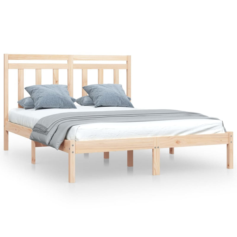 vidaXL Bed Frame without Mattress Black 150x200 cm Solid Wood