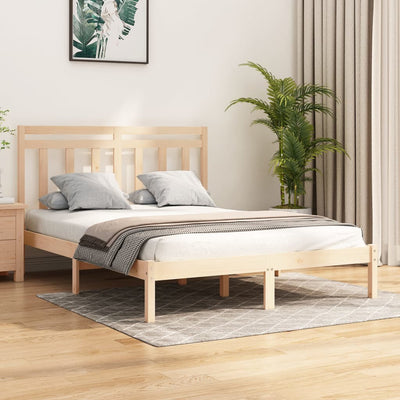 vidaXL Bed Frame without Mattress Black 150x200 cm Solid Wood