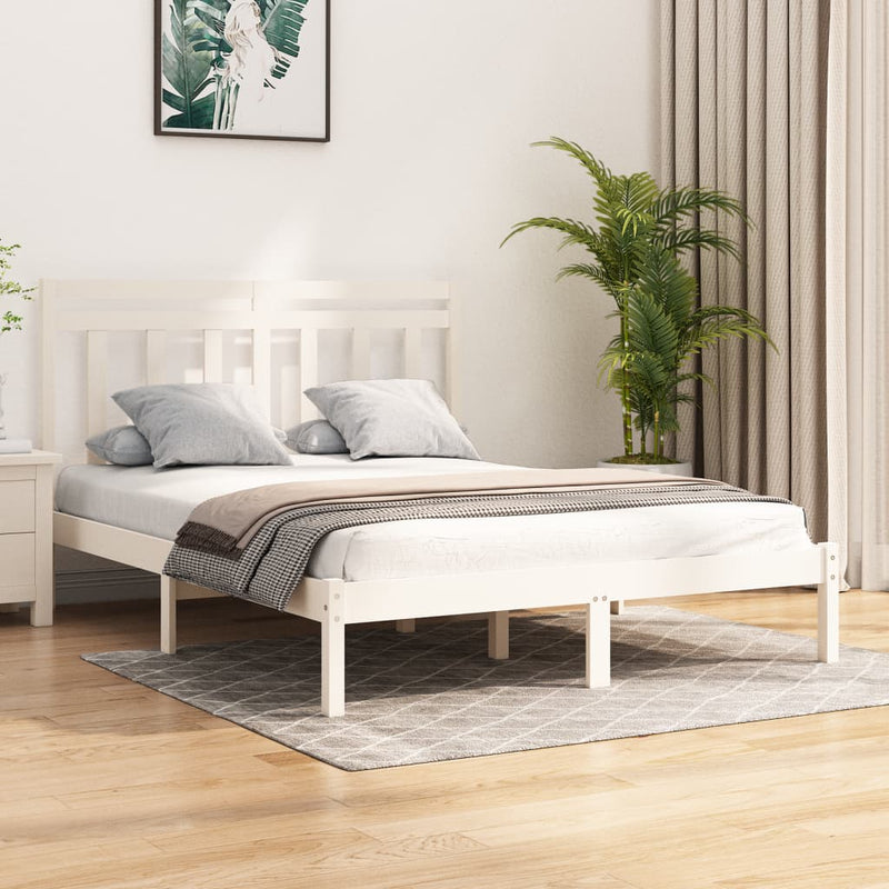 vidaXL Bed Frame without Mattress Black 150x200 cm Solid Wood