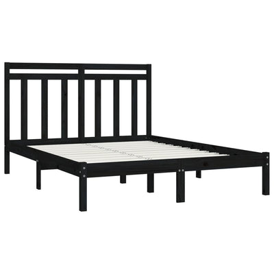 vidaXL Bed Frame without Mattress Black 150x200 cm Solid Wood