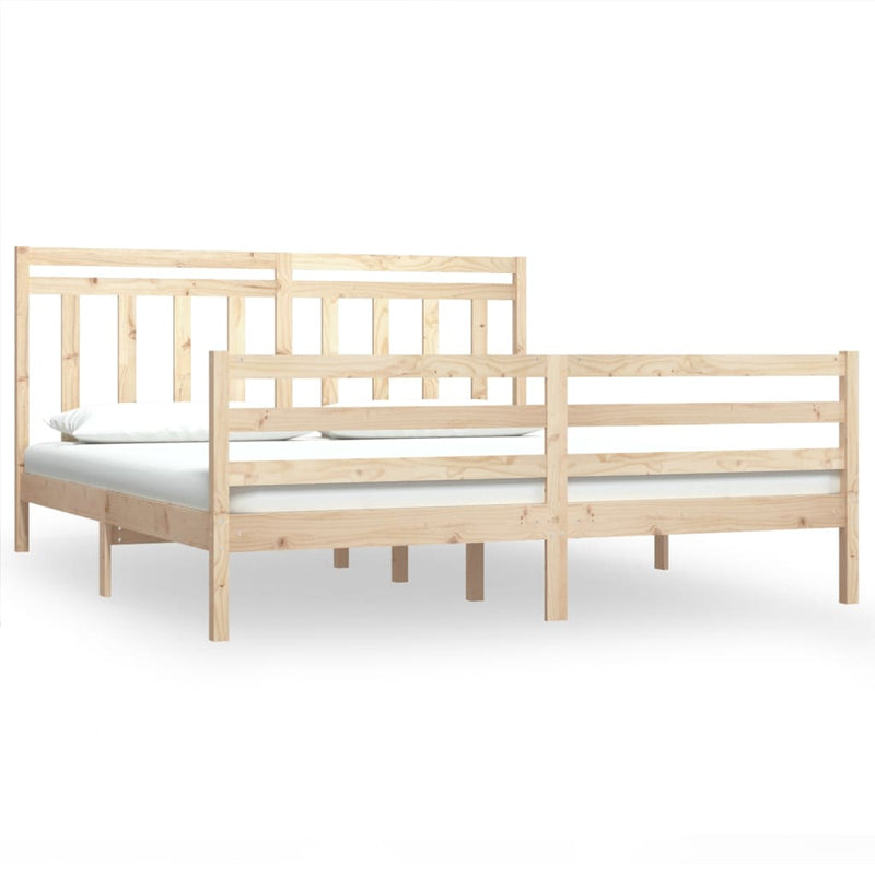 vidaXL Bed Frame without Mattress 183x203 cm King Solid Wood