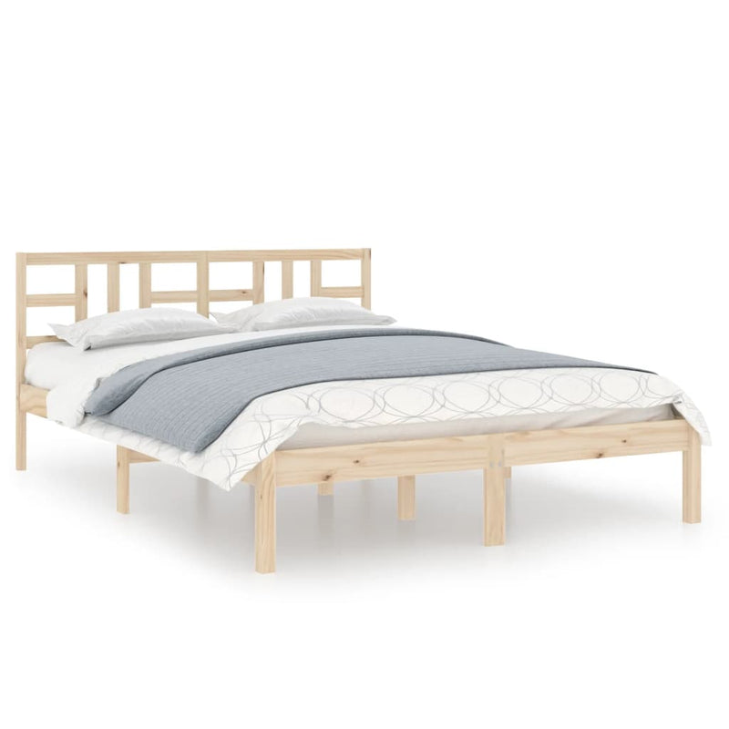 vidaXL Bed Frame without Mattress Black 135x190 cm Solid Wood