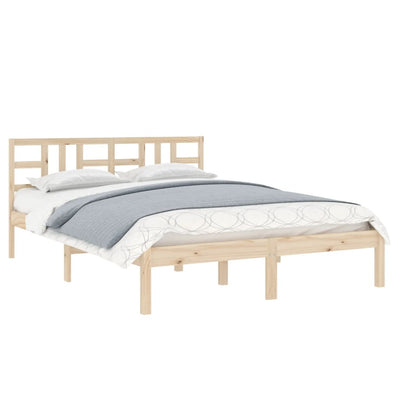 vidaXL Bed Frame without Mattress Black 135x190 cm Solid Wood