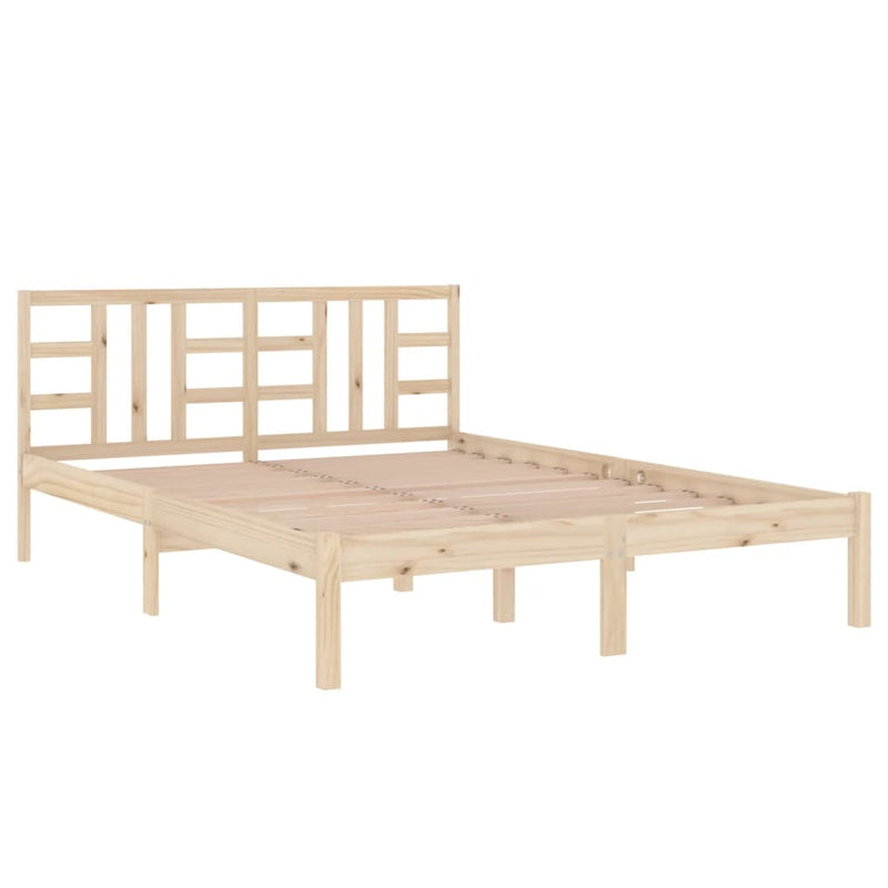 vidaXL Bed Frame without Mattress Black 135x190 cm Solid Wood