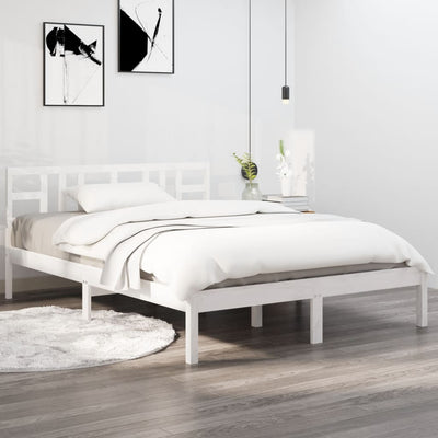 vidaXL Bed Frame without Mattress Black 135x190 cm Solid Wood