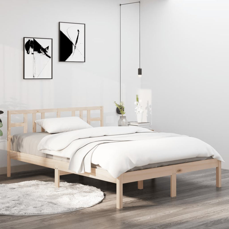 vidaXL Bed Frame without Mattress White 150x200 cm Solid Wood