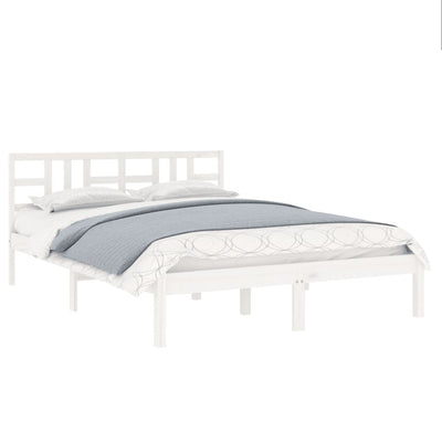 vidaXL Bed Frame without Mattress White 150x200 cm Solid Wood