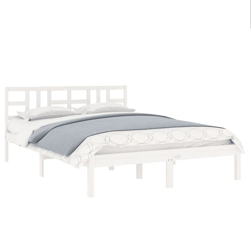 vidaXL Bed Frame without Mattress White 150x200 cm Solid Wood