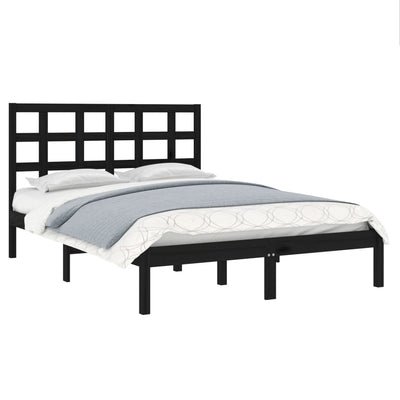 vidaXL Bed Frame without Mattress Black 150x200 cm Solid Wood