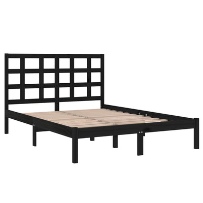 vidaXL Bed Frame without Mattress Black 150x200 cm Solid Wood