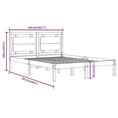vidaXL Bed Frame without Mattress 150x200 cm Solid Wood