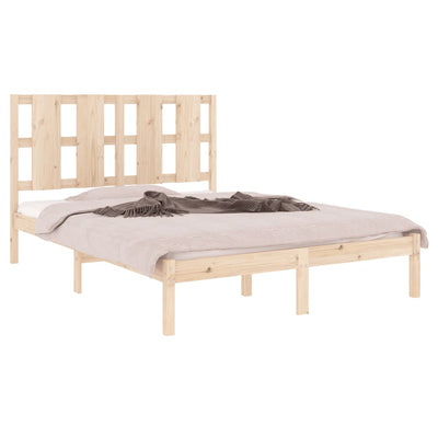 vidaXL Bed Frame without Mattress Black 135x190 cm Solid Wood