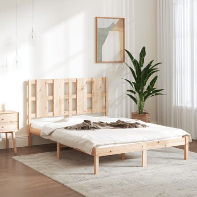 vidaXL Bed Frame without Mattress Black 135x190 cm Solid Wood