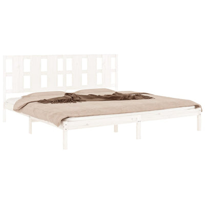 vidaXL Bed Frame without Mattress White 183x203 cm King Solid Wood