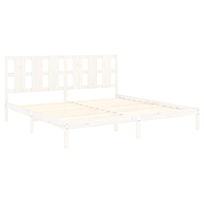 vidaXL Bed Frame without Mattress White 183x203 cm King Solid Wood