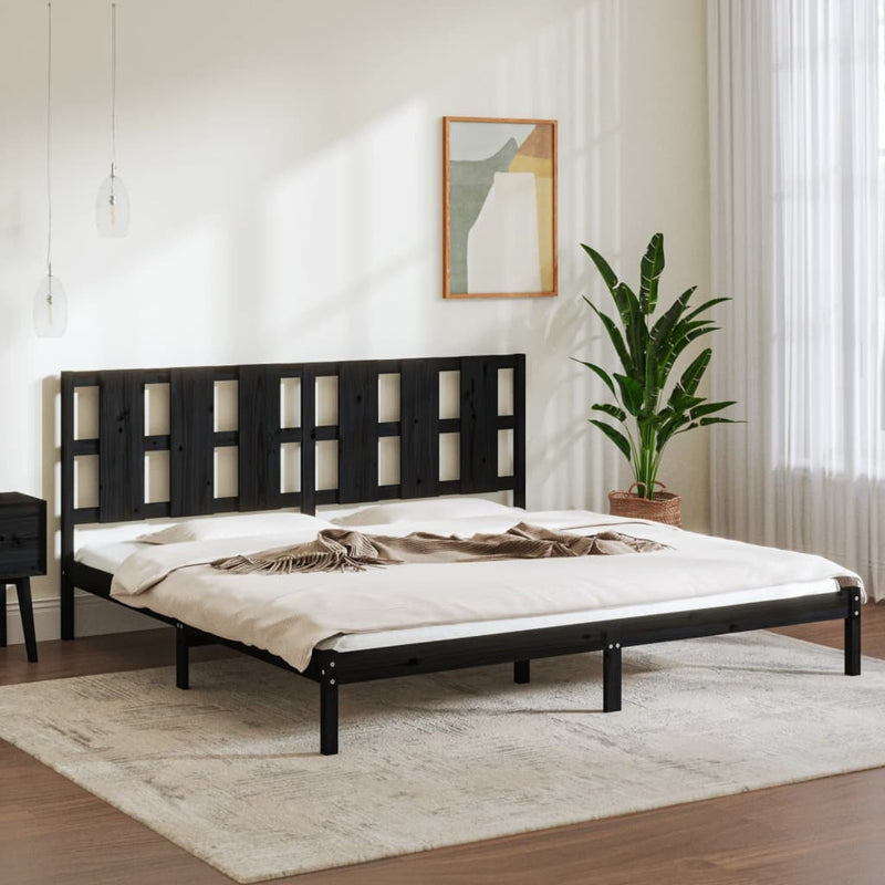 vidaXL Bed Frame without Mattress White 183x203 cm King Solid Wood