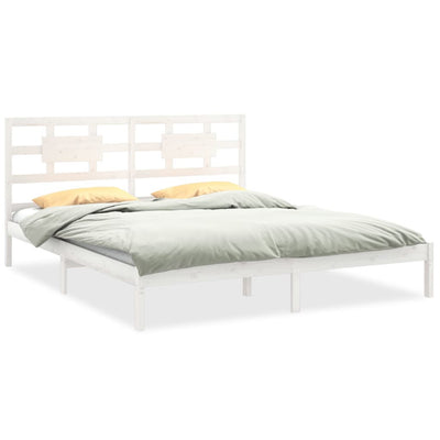 vidaXL Bed Frame without Mattress Black 183x203 cm King Solid Wood
