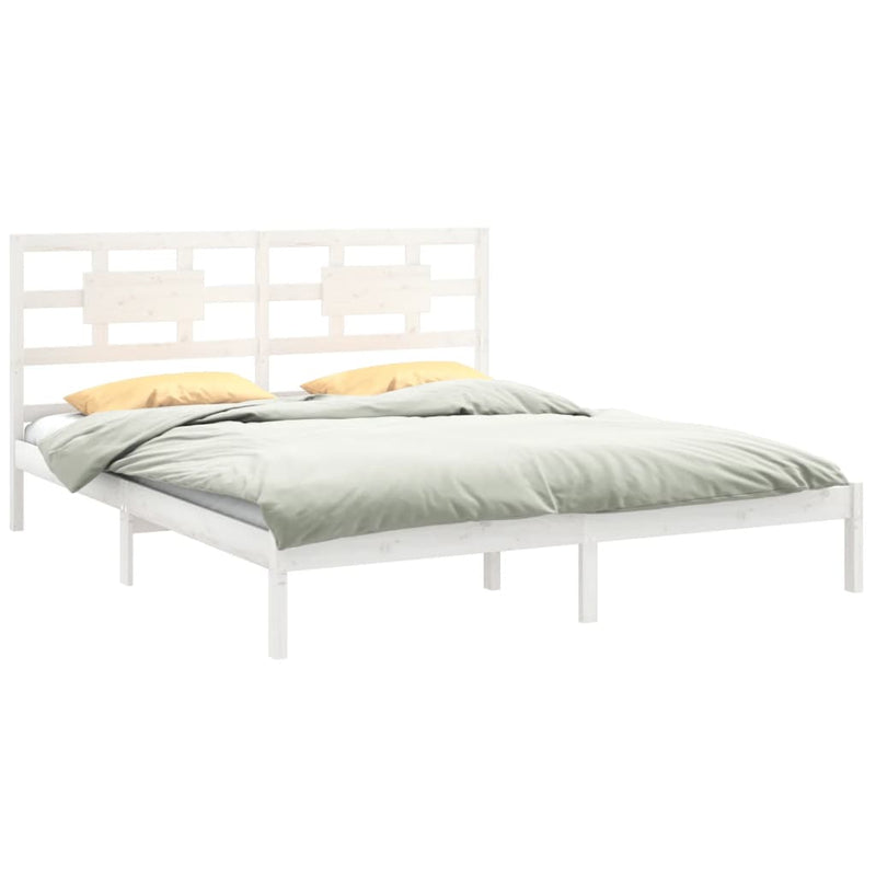 vidaXL Bed Frame without Mattress Black 183x203 cm King Solid Wood
