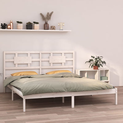 vidaXL Bed Frame without Mattress Black 183x203 cm King Solid Wood