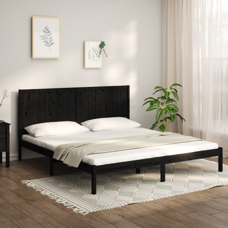 vidaXL Bed Frame without Mattress White 183x203 cm King Solid Wood Pine