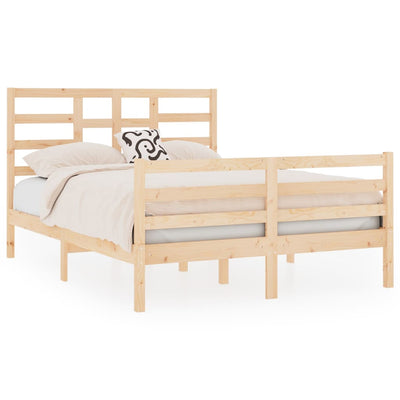 vidaXL Bed Frame without Mattress Solid Wood 135x190 cm