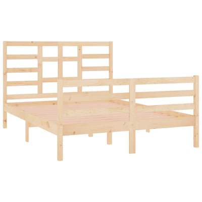 vidaXL Bed Frame without Mattress Solid Wood 135x190 cm