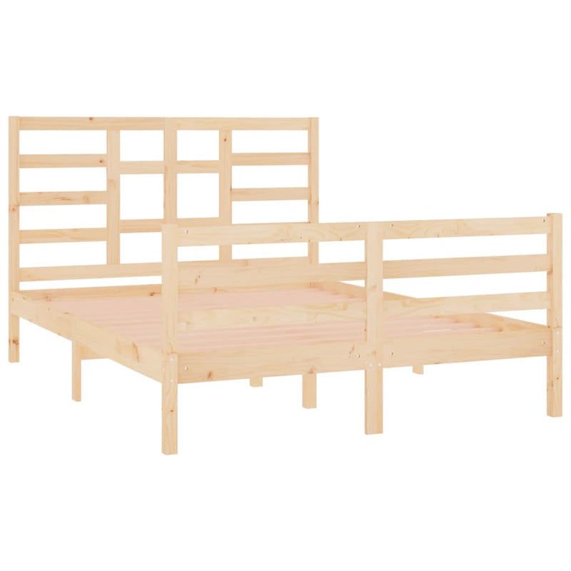 vidaXL Bed Frame without Mattress Solid Wood 135x190 cm