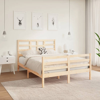 vidaXL Bed Frame without Mattress Solid Wood 135x190 cm